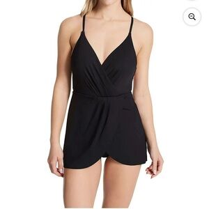 NWT Anne Cole Women's Black Swimdress with Skort